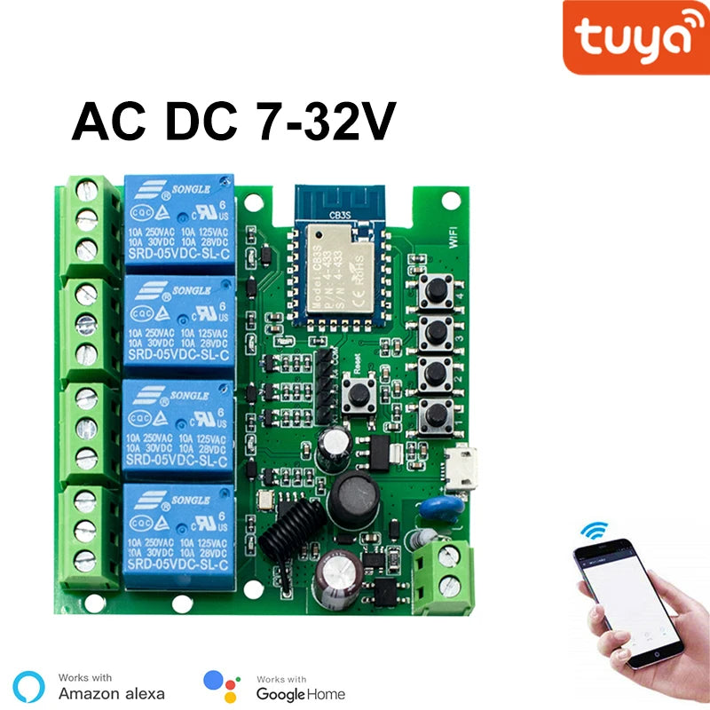 4CH Tuya WiFi Smart Relay Switch Module
