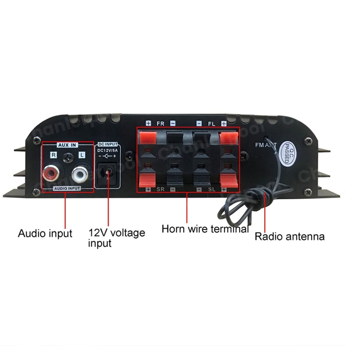1600W HiFi Bluetooth 4-Channel Audio Amplifier