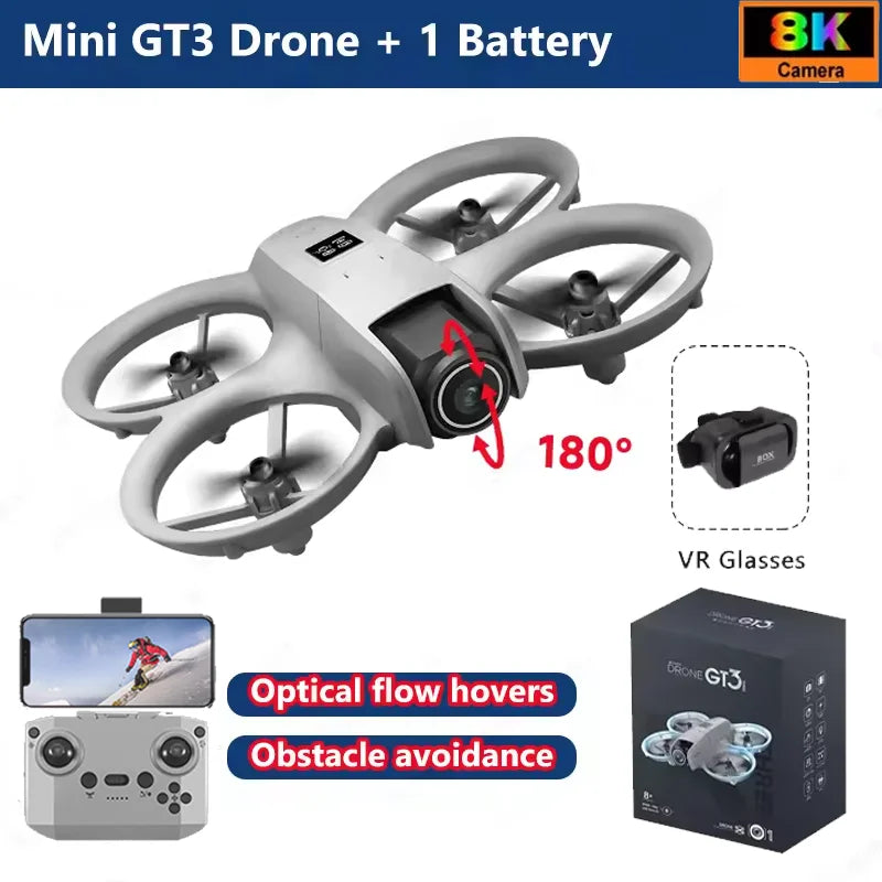GT3 GPS 8K Drone with Dual Cameras & Obstacle Avoidance