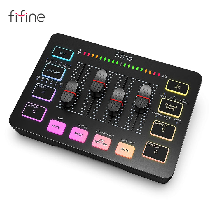 FIFINE SC3 RGB Gaming Audio Mixer