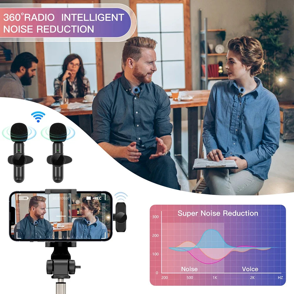 Wireless Mini Lavalier Microphone for iPhone & Android