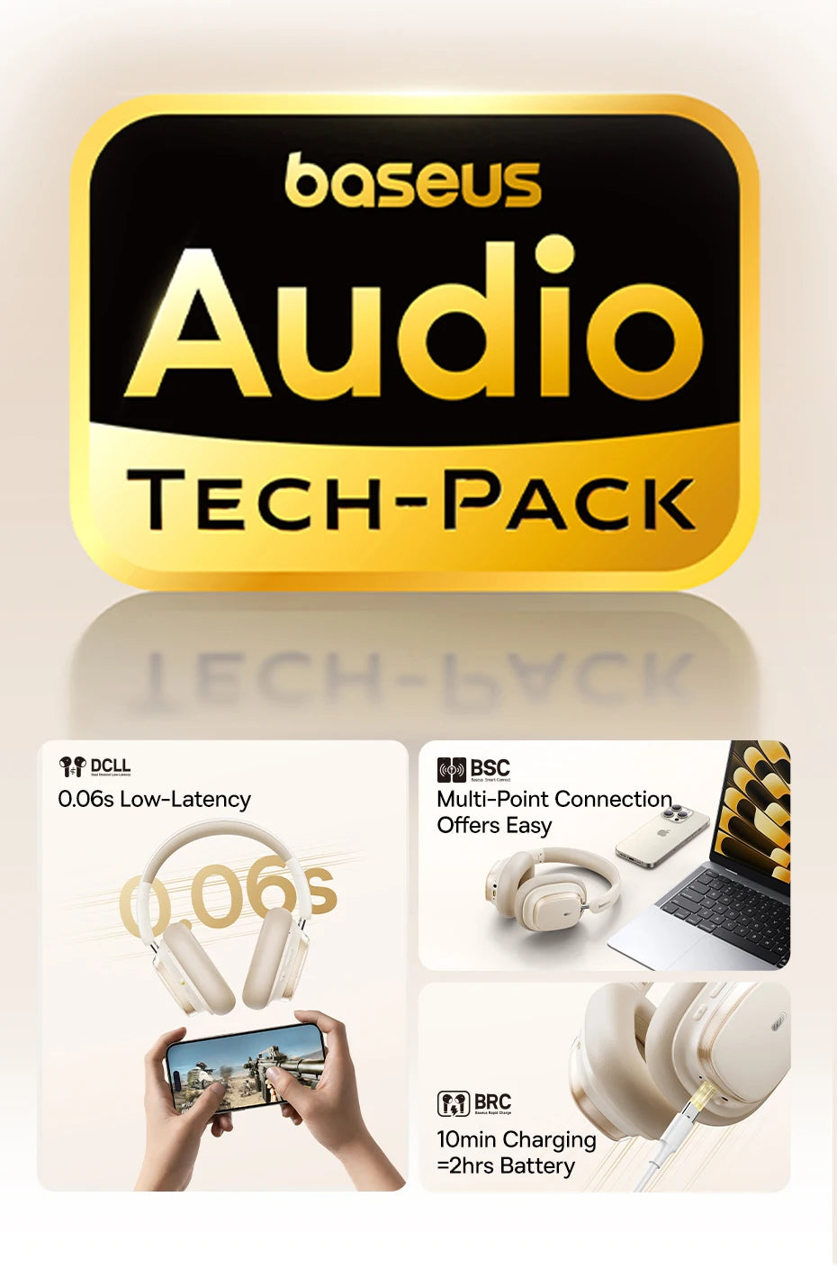 Baseus Bowie H1s Wireless Noise Canceling Headphones