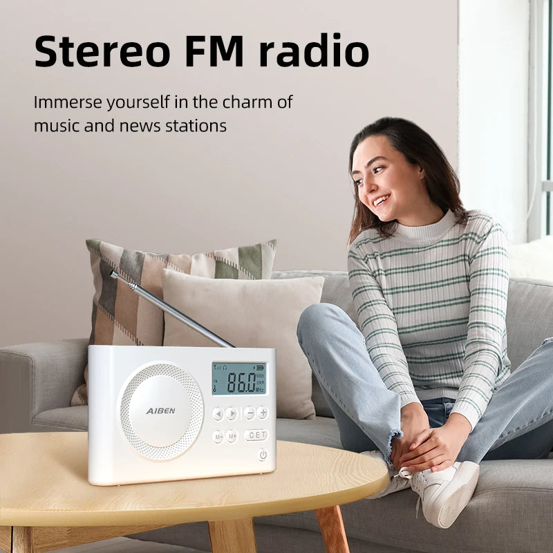 AIBEN C5S Mini Portable Rechargeable FM Radio