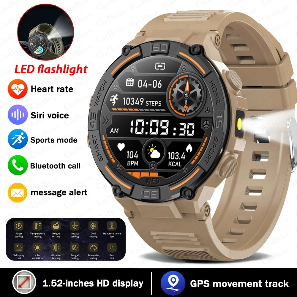 Military Smartwatch with HD Screen & BT Call