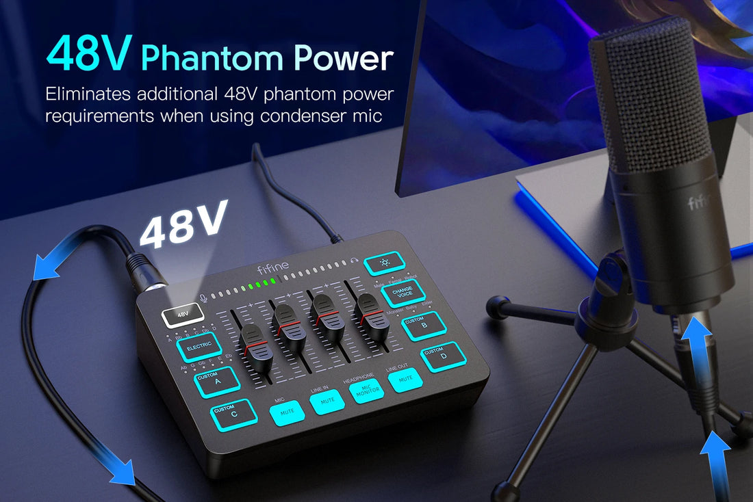 FIFINE SC3 RGB Gaming Audio Mixer