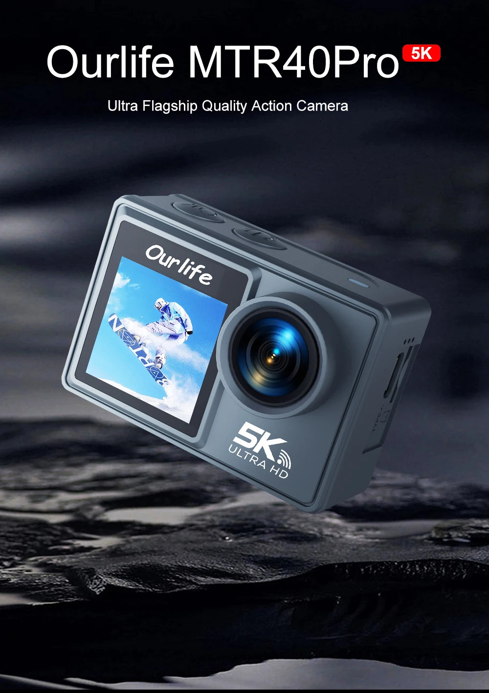 M40TR 5K Action Camera with Touch Screen & Zoom