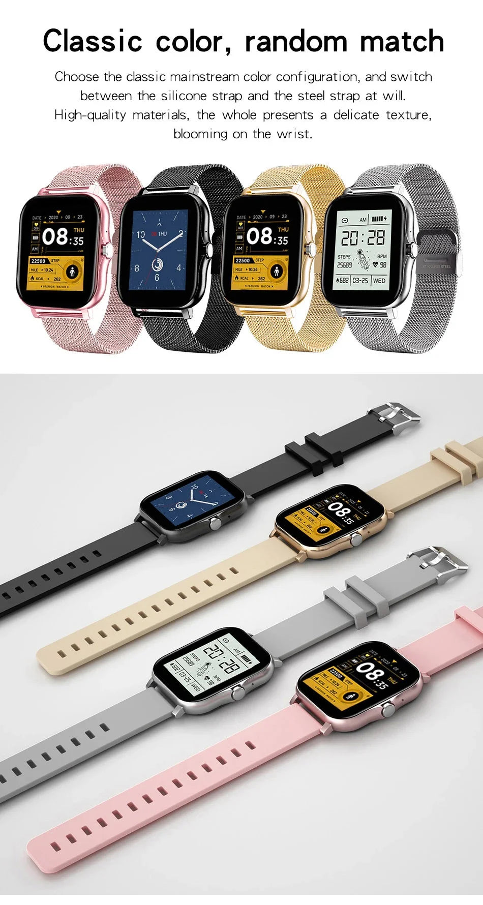 1.44" Bluetooth Smart Watch for Android & iOS