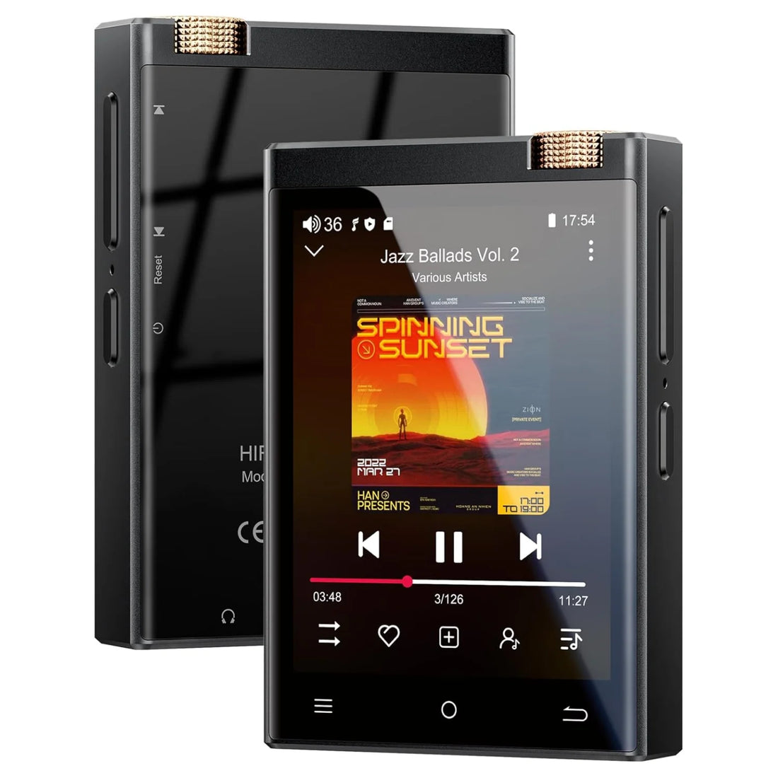 Hi-Fi Bluetooth & WiFi MP3 Player – 64GB Lossless Audio DSD