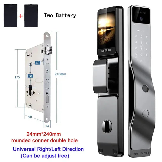 Tuya App Smart Lock Household Anti-theft Door Fingerprint Lock With Camera Password Lock Large Door Lock