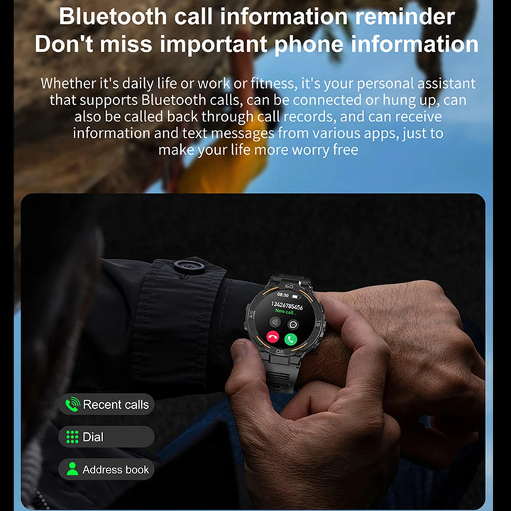 Military Smartwatch with HD Screen & BT Call