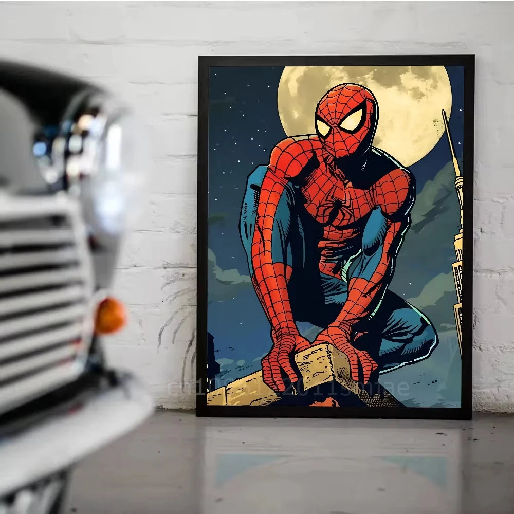 Cool S-Spider M-Man Poster Stickers art wall Murals decor Game Room Decor Gifts Kawaii HD painting Cat Cars