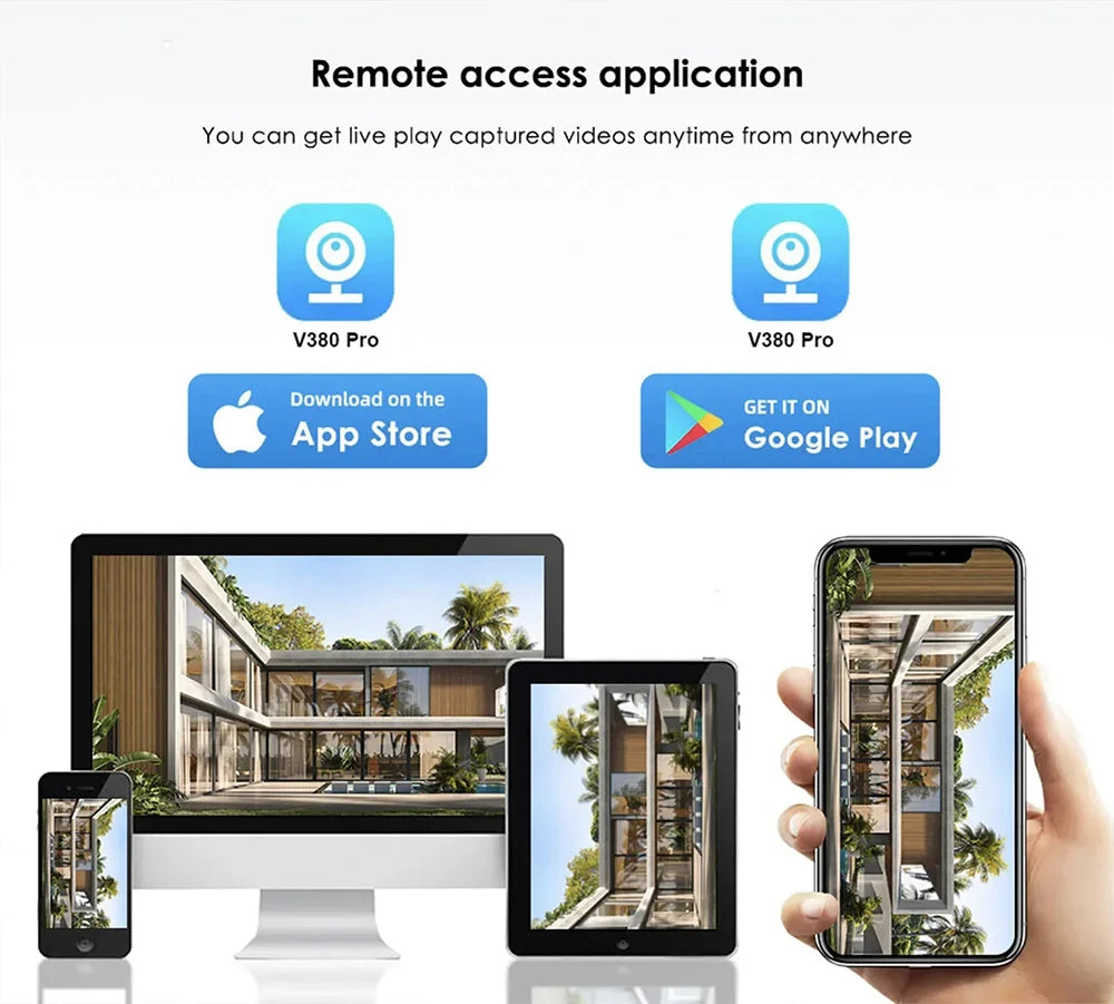 V380 Pro 6K 4G Solar Triple-Lens Outdoor Security Camera