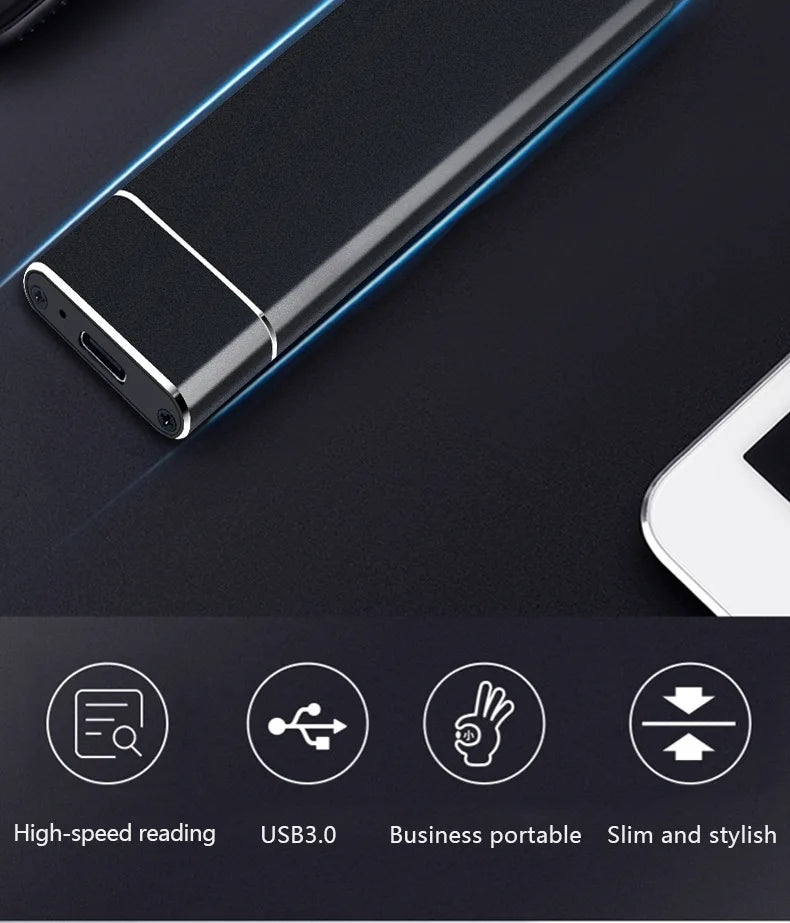 For Xiaomi 1TB External Hard Drive Portable SSD 2TB Hard Disks Storage High-Speed External Solid State Drive USB 3.1 for Laptops