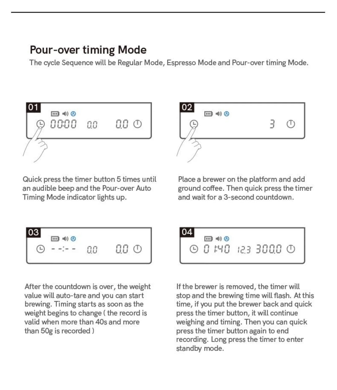 TIMEMORE Store Black Mirror Mini New Espresso Coffee Food Kitchen Scale With Time USB Light Weight Digital Scale