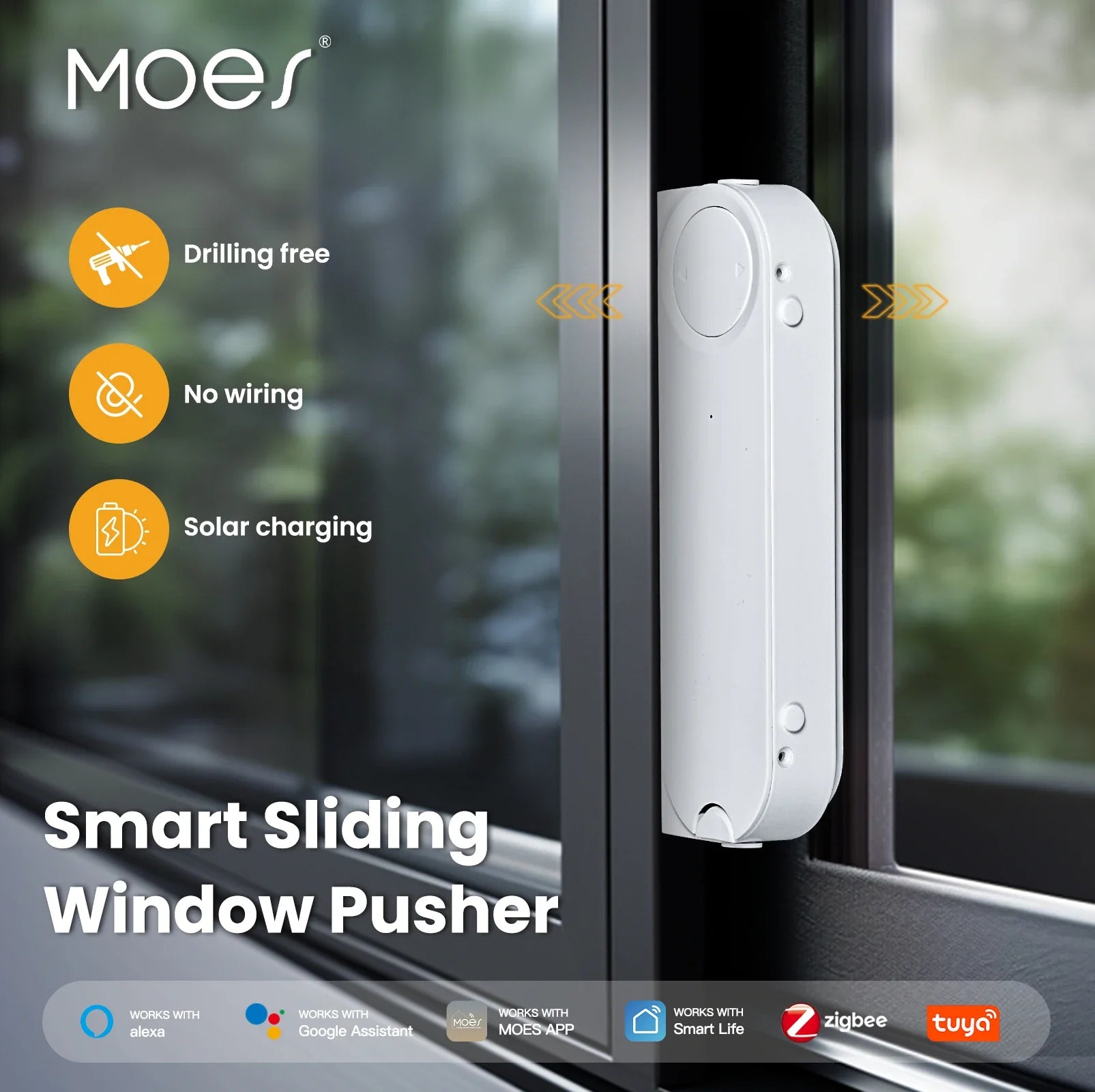 MOES Tuya ZigBee Smart Window Opener with Solar Charging
