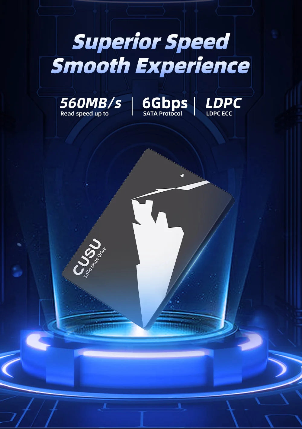 CUSU 2.5" SATA3 SSD – High-Speed Solid State Drive for PC & Laptop (120GB–2TB)