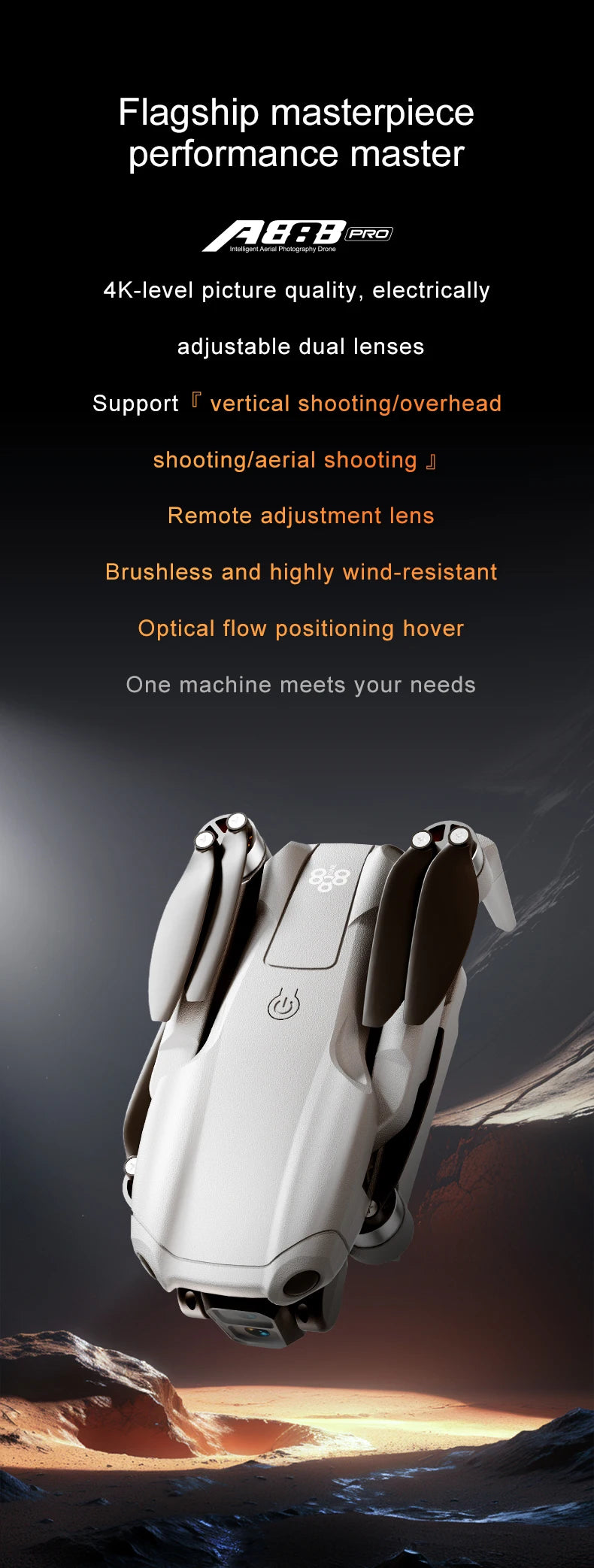 A888 Pro 4K Dual Camera Drone with Obstacle Avoidance