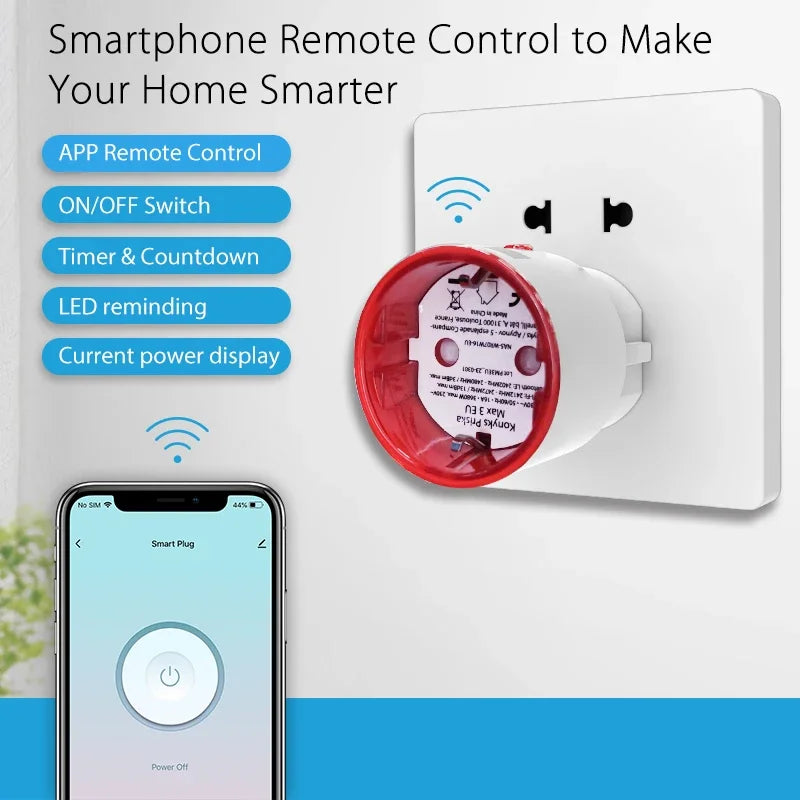 Tuya WiFi Smart Plug EU 16A with Power Monitoring