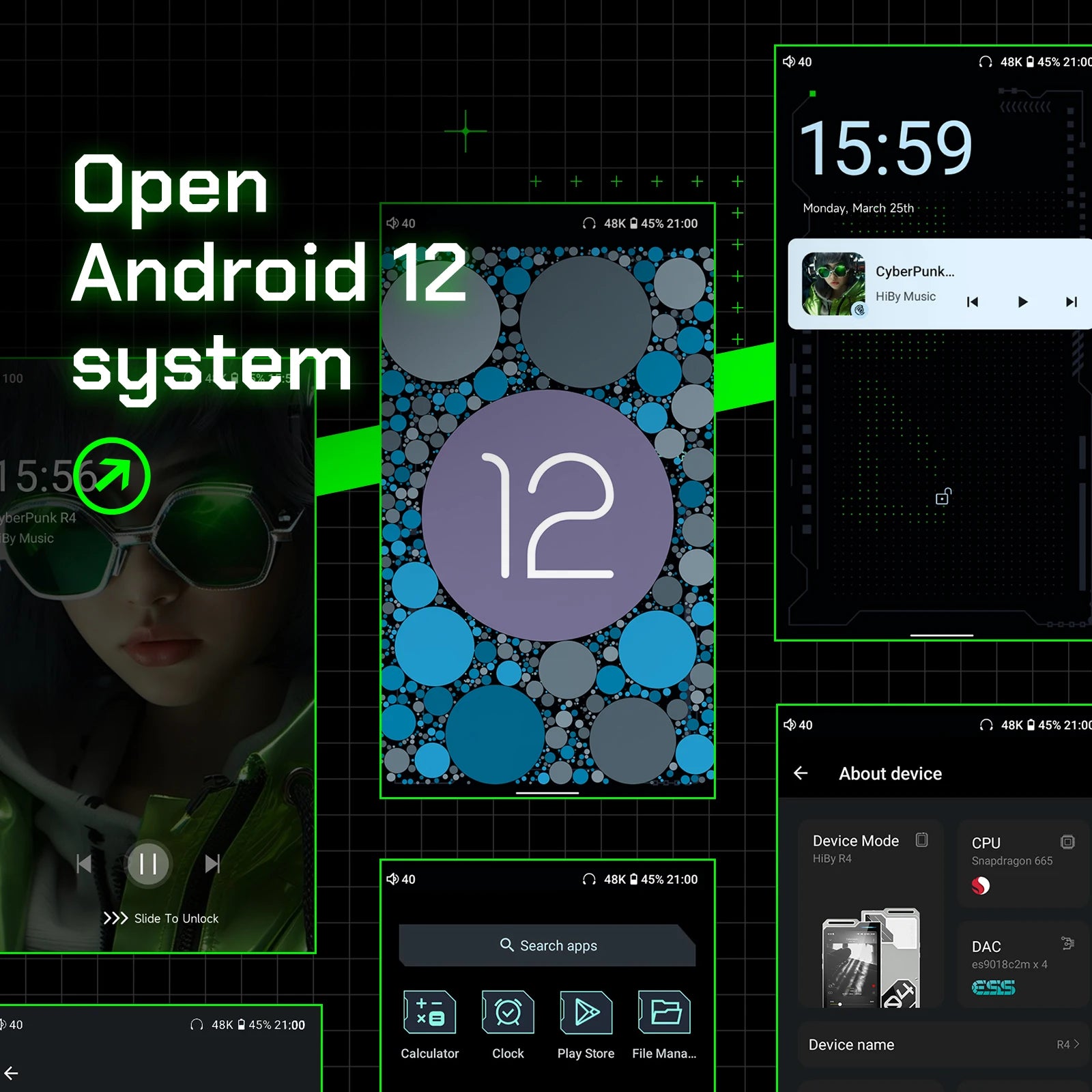HiBy R4 HiFi Android 12 Music Player with ES9018Q2M DAC