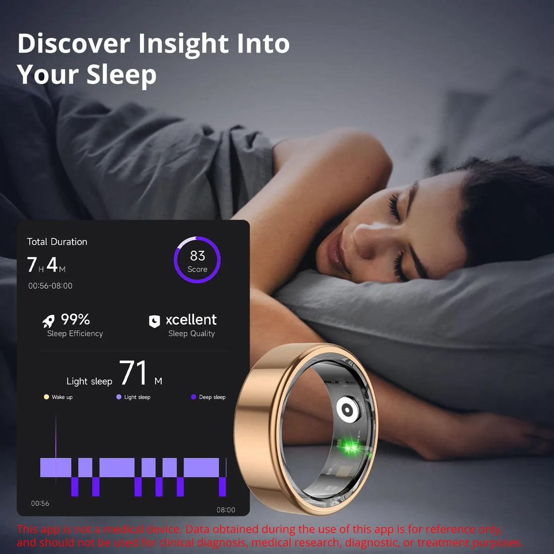 COLMI R02 Smart Ring – Health Monitor, 39-Day Battery, Waterproof with Charging Case