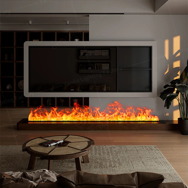 3D Steam Electric Fireplace with App Control Smart LED Flame Water Vapor Humidifier for Bedroom Living Room TV Decor
