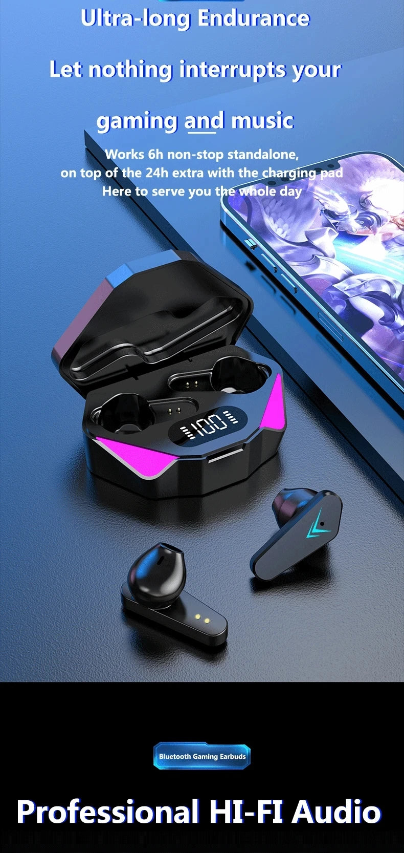 X15 TWS Wireless Gaming Earbuds