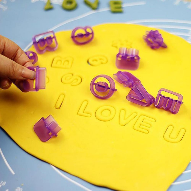 40pcs/set Alphabet Cake Molds Figure Plastic Letter Fondant Mold Icing Cookie Cutter Number Cake Mould Baking Decorating Tools