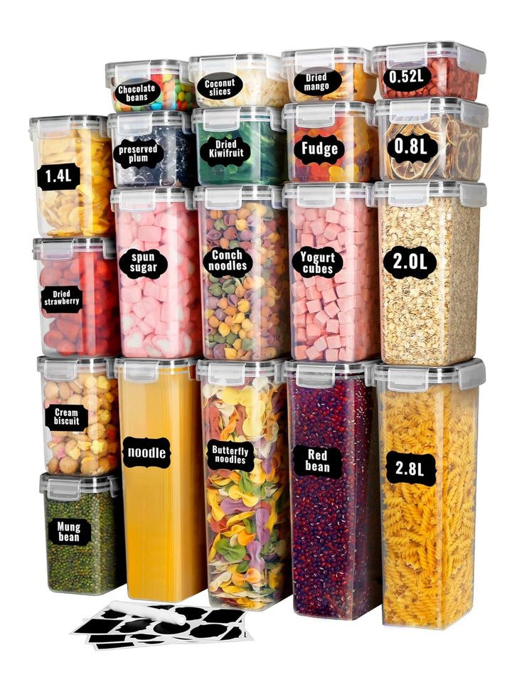 24-Piece Airtight Food Storage Container Set with Lids & Labels