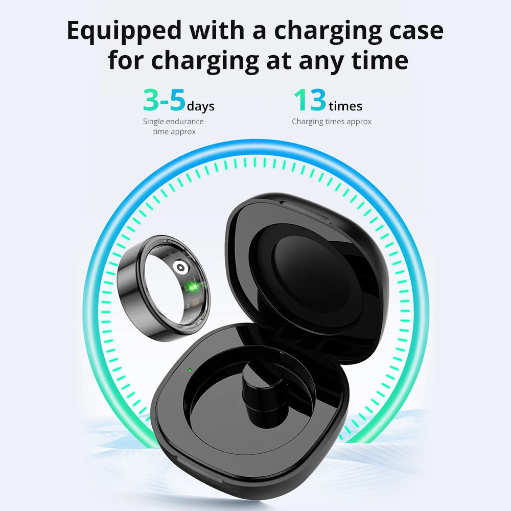 COLMI R02 Smart Ring – Health Monitor, 39-Day Battery, Waterproof with Charging Case