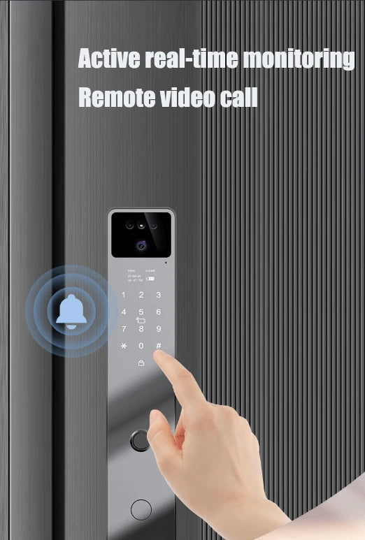 Tuya App Smart Lock Household Anti-theft Door Fingerprint Lock With Camera Password Lock Large Door Lock