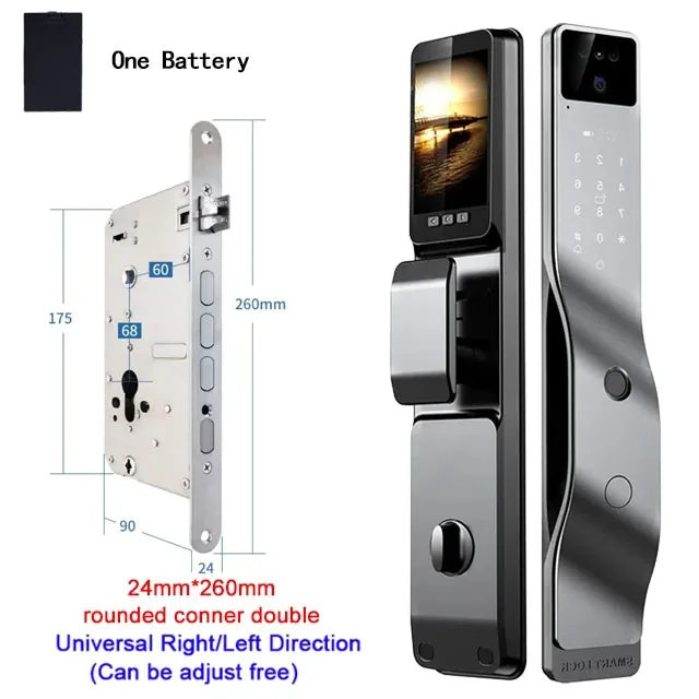 Tuya App Smart Lock Household Anti-theft Door Fingerprint Lock With Camera Password Lock Large Door Lock