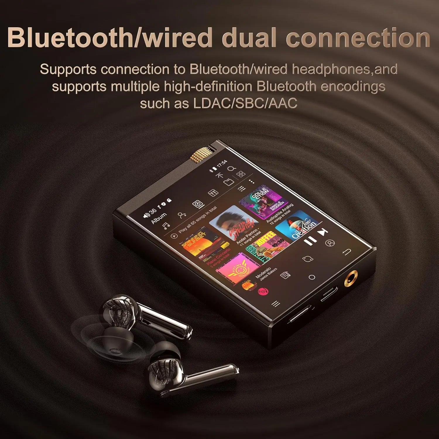 Hi-Fi Bluetooth & WiFi MP3 Player – 64GB Lossless Audio DSD