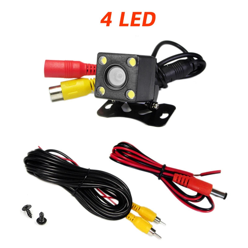 Car Rear View Camera 4/8/12 LED Night Vision Reversing Wide-angle Waterproof HD Reversing Image Universal Support Display
