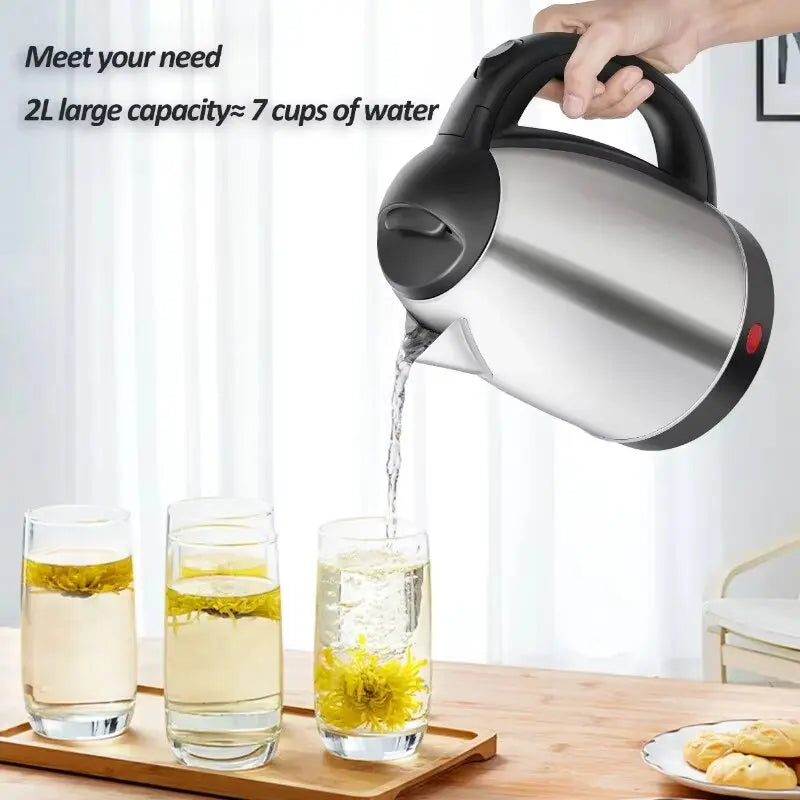 2L Stainless Steel Electric Kettle – Smart Whistle Kettle
