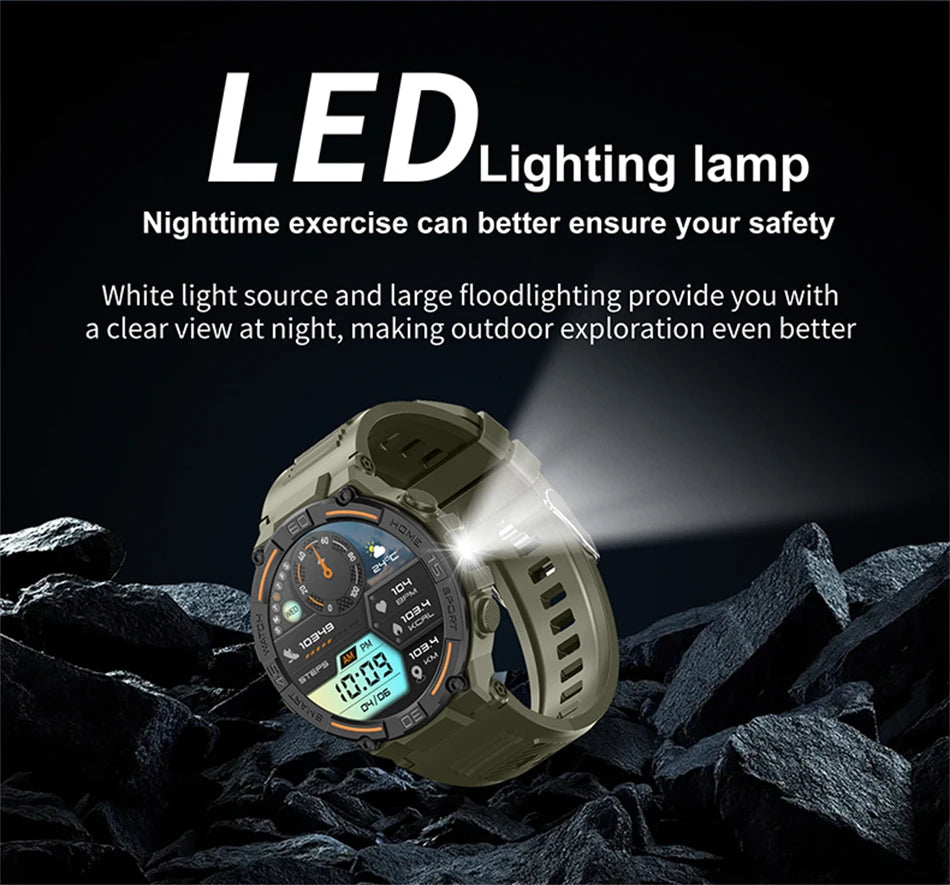 Military Smartwatch with HD Screen & BT Call