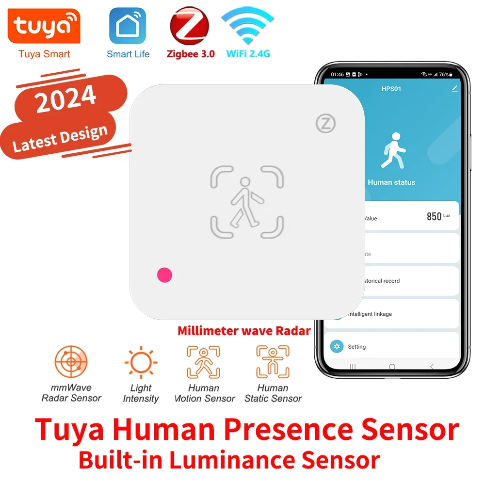 Tuya ZigBee WiFi Human Presence MmWave Sensor