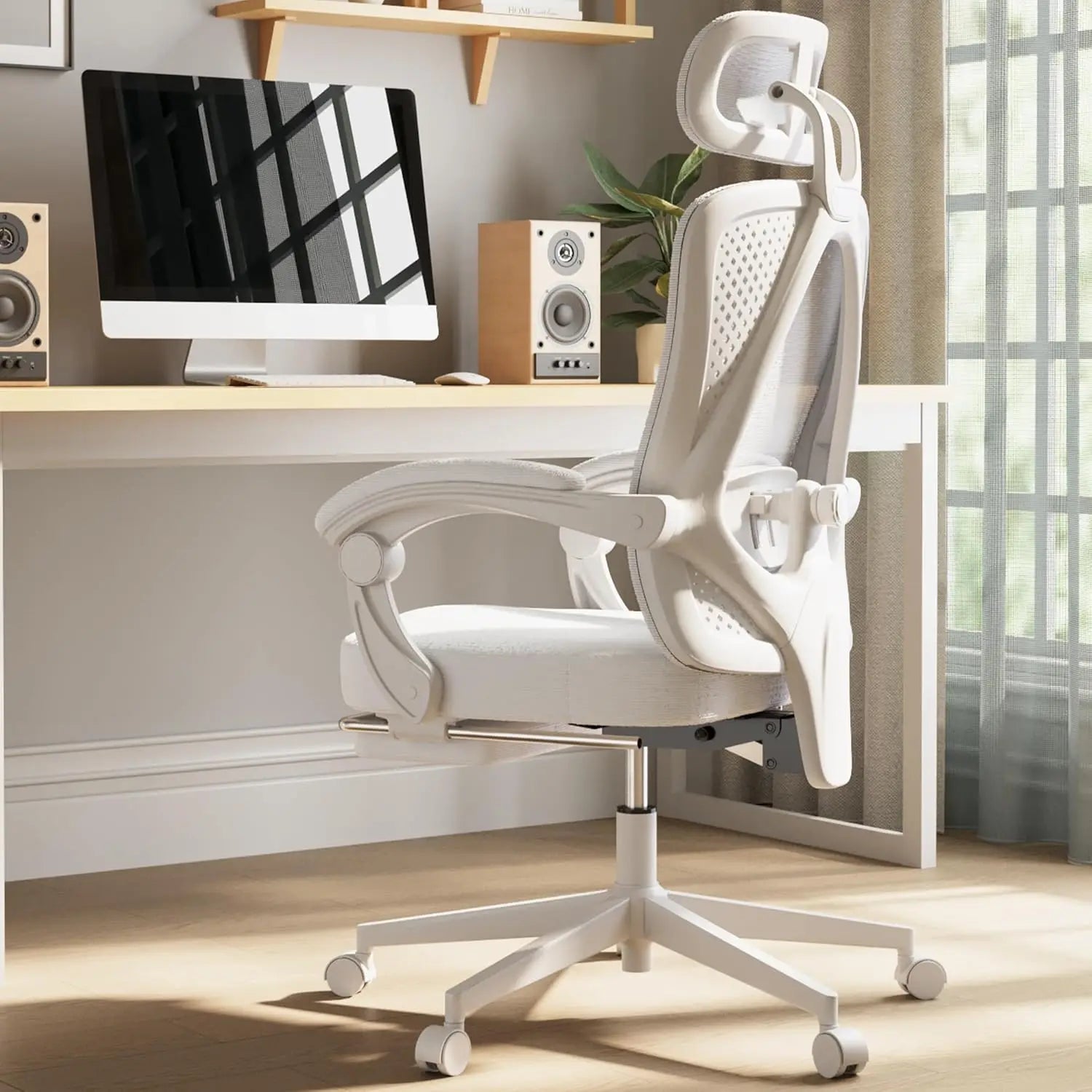 Dowinx Ergonomic Office Chair,Mesh Computer Chair with Pocket Spring Desk Chair with Adjustable Lumbar Support and Headrest