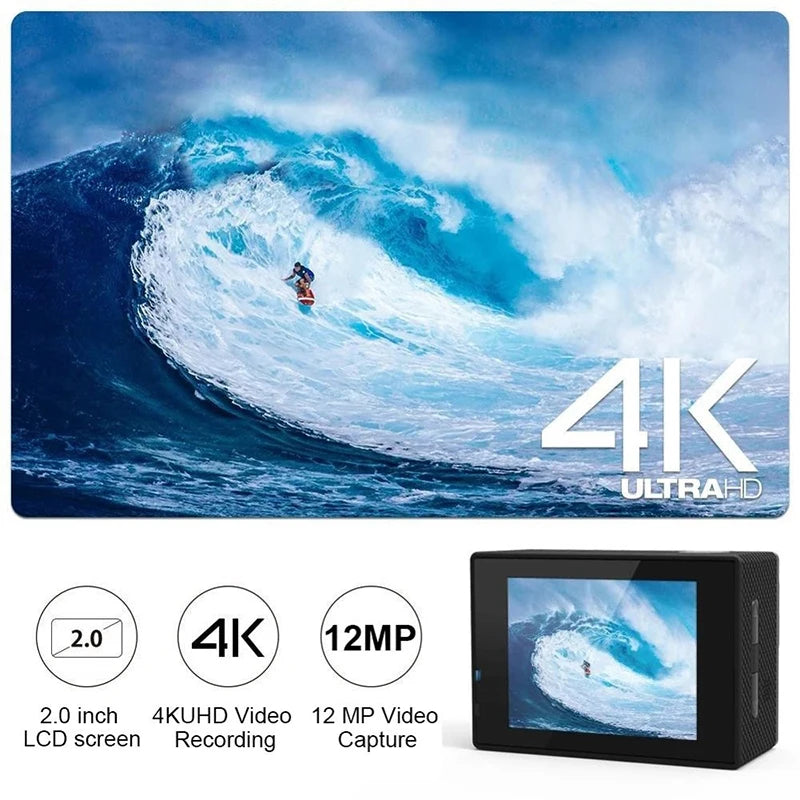 4K Ultra HD Action Camera with WiFi & Waterproof Case