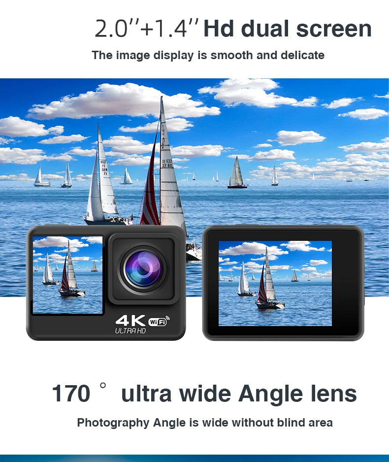 4K Ultra HD Action Camera with WiFi & Waterproof Case