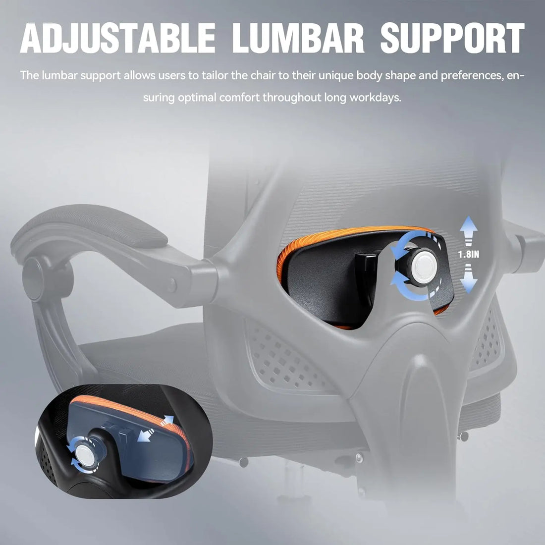 Dowinx Ergonomic Office Chair,Mesh Computer Chair with Pocket Spring Desk Chair with Adjustable Lumbar Support and Headrest