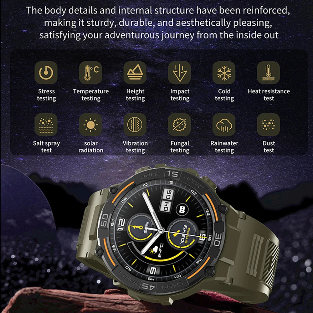 Military Smartwatch with HD Screen & BT Call