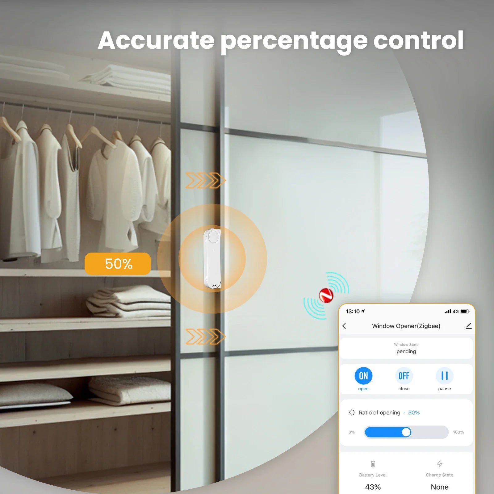MOES Tuya ZigBee Smart Window Opener with Solar Charging