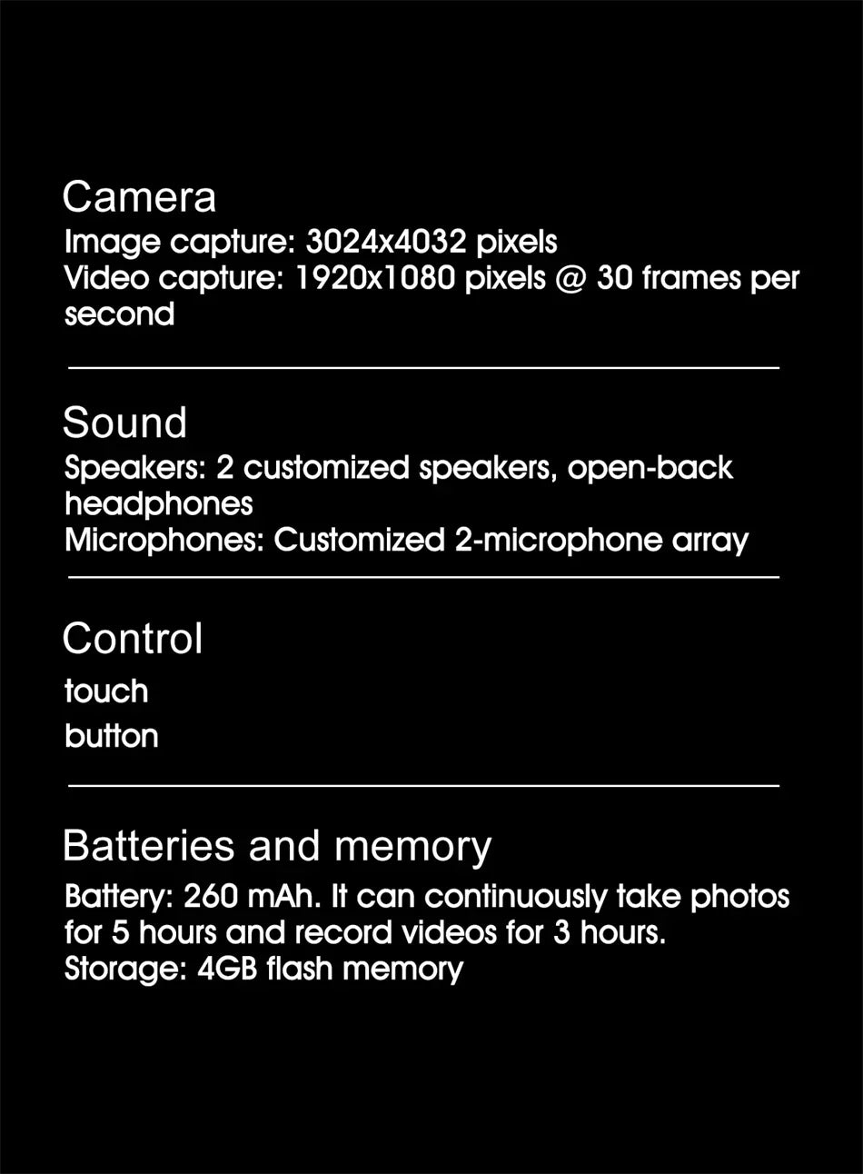 Xiaomi 4K HD AI Smart Glasses Chat GPT 100MP Camera Bluetooth Call 260Mah Battery Voice Assistant  Control Smart Glasses 2025