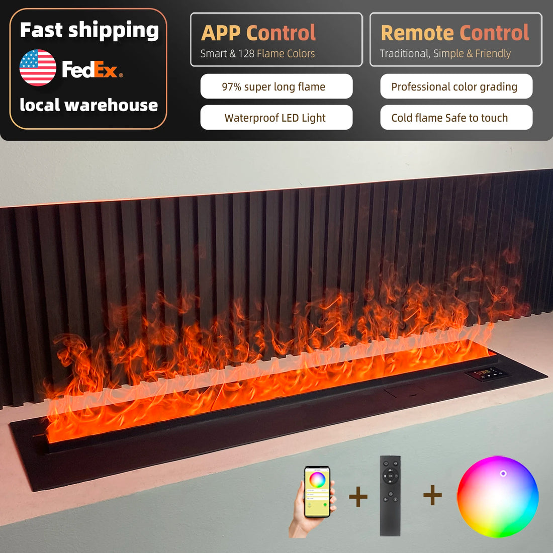 Water Vapor Fireplace Germicidal UV Lamps Customized 3D Flame Electric Fireplace Tv Stand Inserts Living Room Decorative