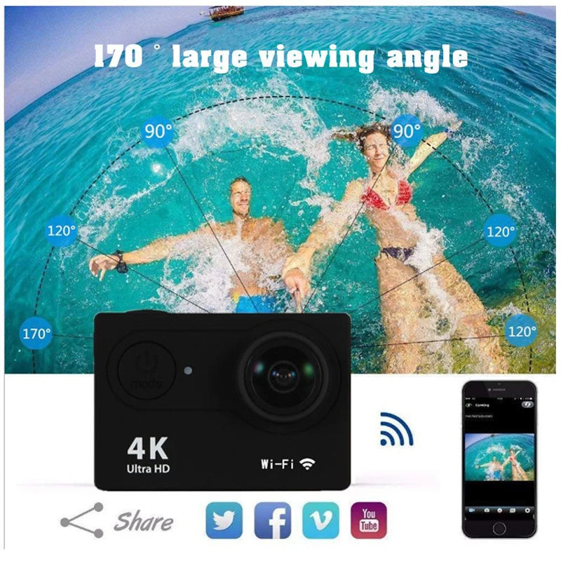 4K Ultra HD Action Camera with WiFi & Waterproof Case