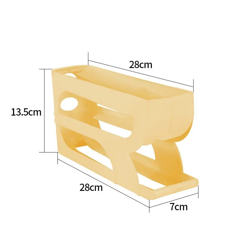 4 Layers Automatic Rolling Egg Holder Rack Fridge Egg Storage Box Container Kitchen Refrigerator Egg Dispenser Fridge Organizer