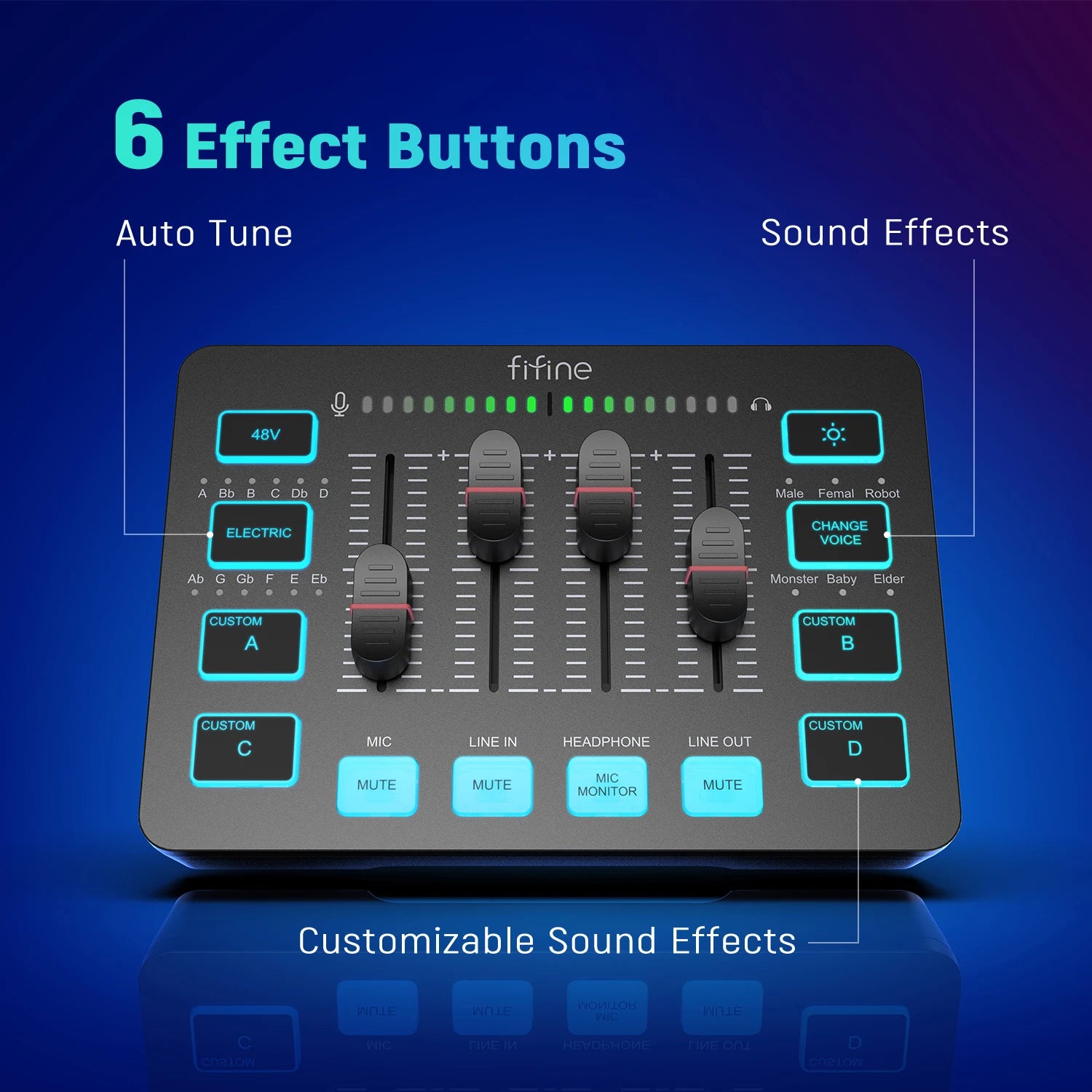 FIFINE SC3 RGB Gaming Audio Mixer