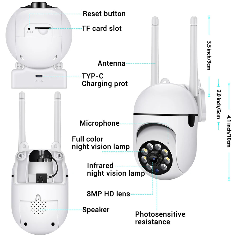 O-Kam Pro 8MP WiFi Outdoor IP Camera with 5X Zoom