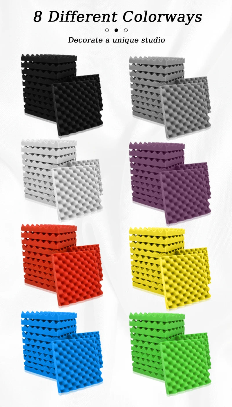 TOUO Egg Trough Wall Soundproof Foam 6 12 24 48 Pcs High Density Sound Absorbing Material Acoustic Foam Ceiling Noise Insulation