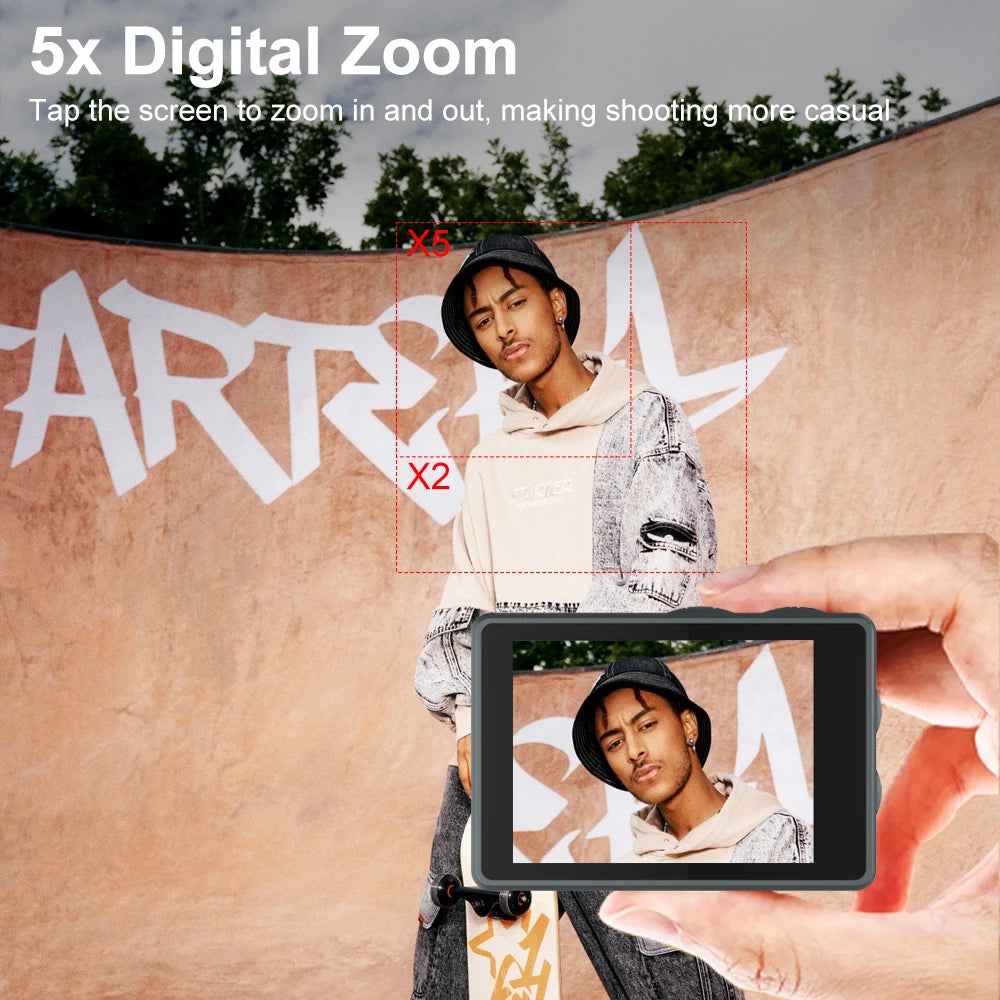 M40TR 5K Action Camera with Touch Screen & Zoom